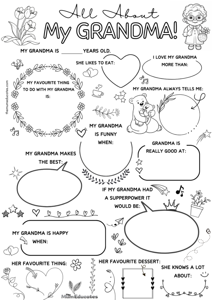 All About My Grandma Free Printable Free Printables Hub