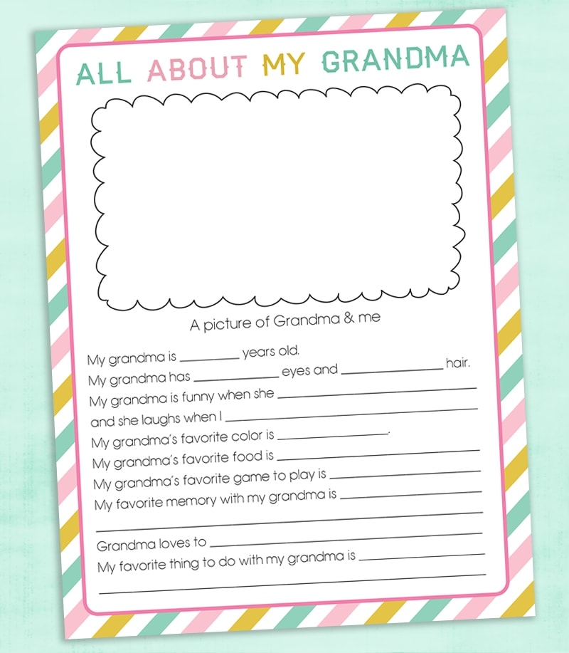 All About My Grandma Printable