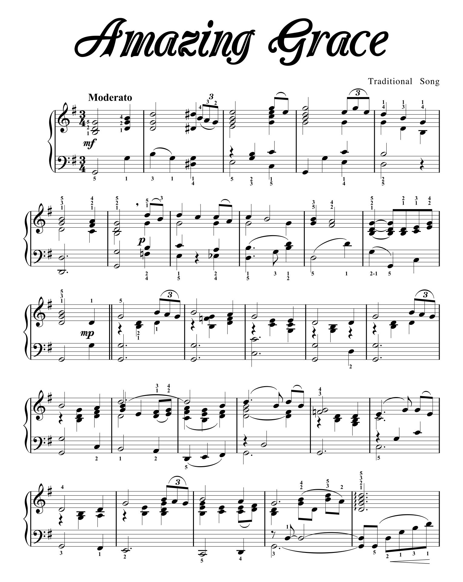 Amazing Grace Sheet Music 15 Free PDF Printables Printablee