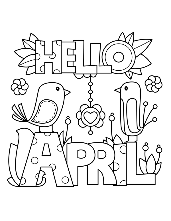 Free Printable April Coloring Pages