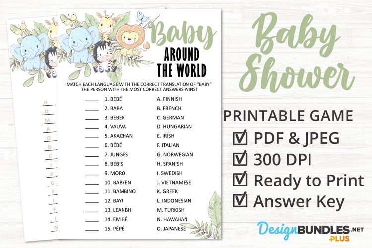 Baby Around The World Game Free Printable