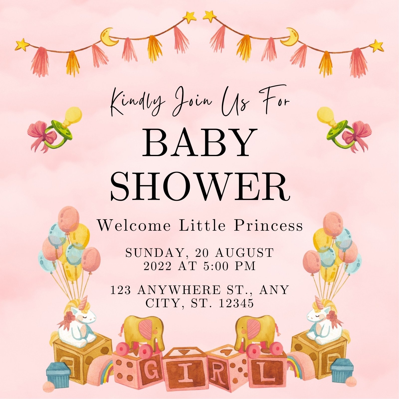 Baby Shower Invitations Free Printable For A Girl At Roberto Majors Blog