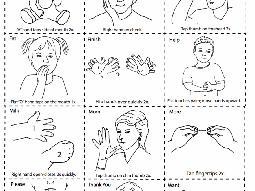 Baby Sign Language Printable Flash Cards Language Worksheets