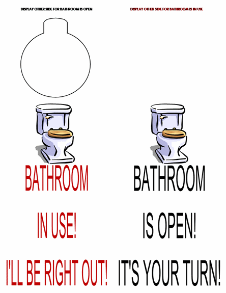 Bathroom Occupied Sign