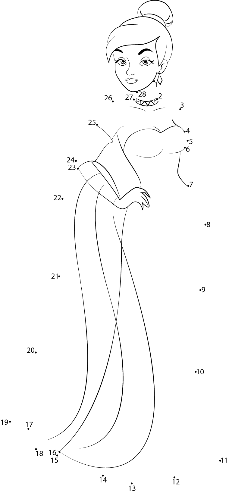 Beautiful Princess Dot To Dot Printable Worksheet Connect The Dots
