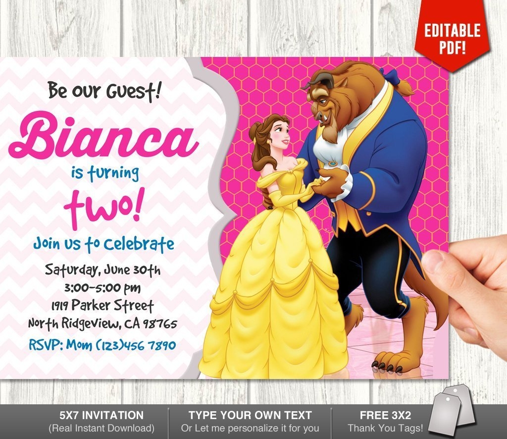 Beauty And The Beast Invitations Printables