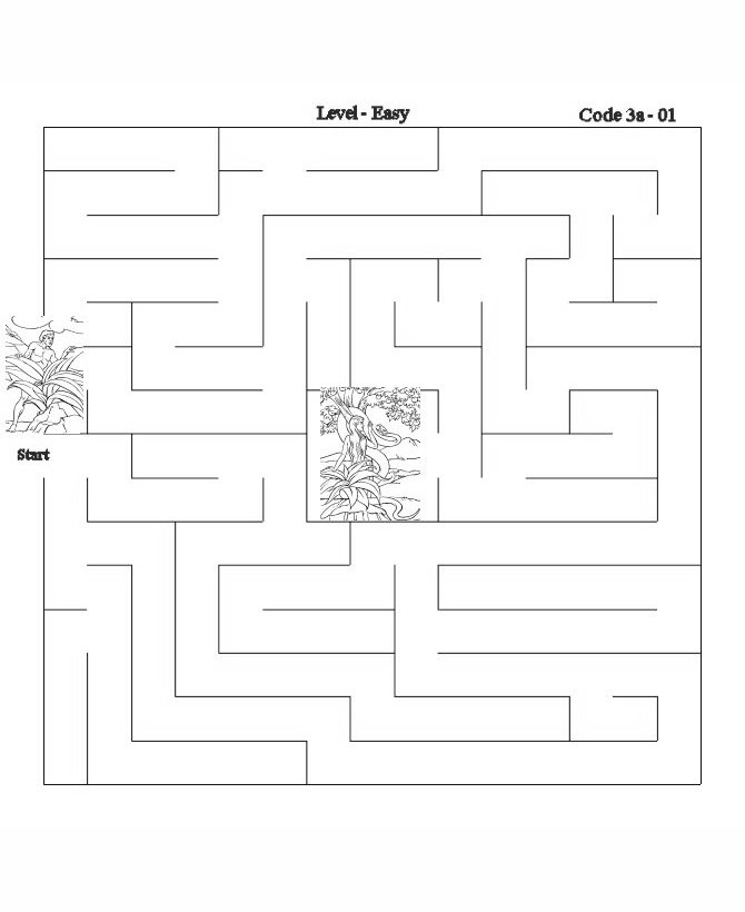 Adam And Eve Maze Printable