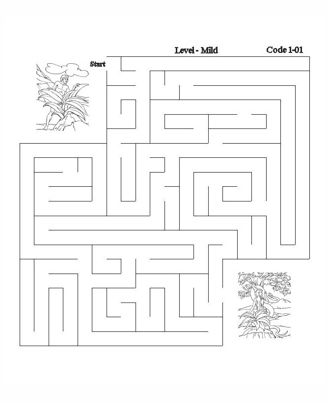 Bible Maze Activity Sheet Adam And Eve Bible Printables
