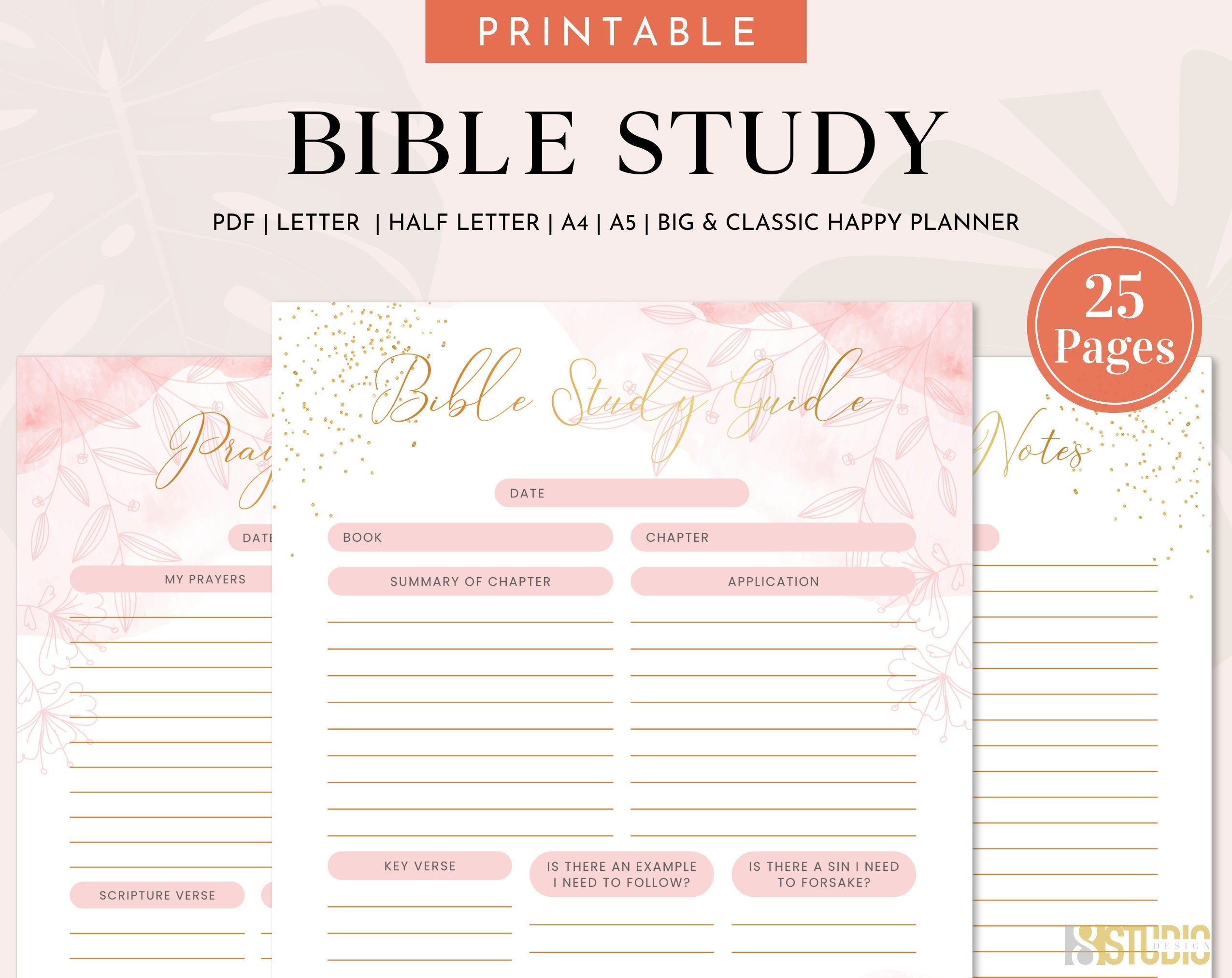 Bible Study Planner Template Planner Printable Prayer Journal 