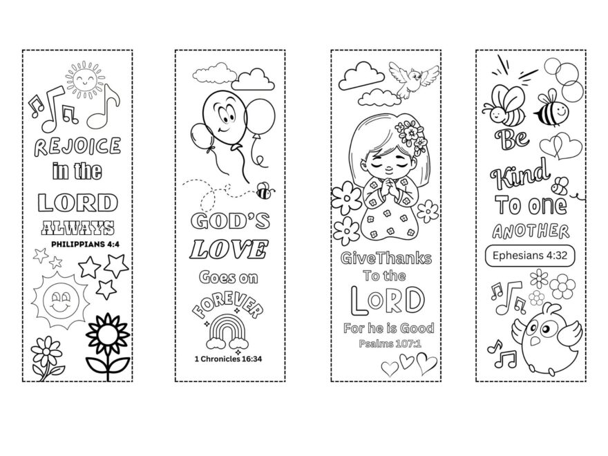 Bible Verse Bookmarks Activity Coloring For Children With A Freebe Page To Color Etsy