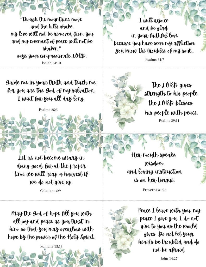 Bible Verse Free Printable Scripture Cards Bilarasa