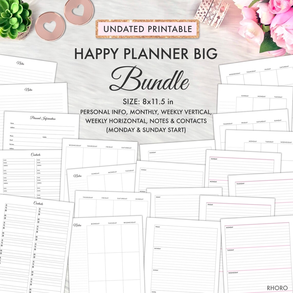 Free Big Happy Planner Printables
