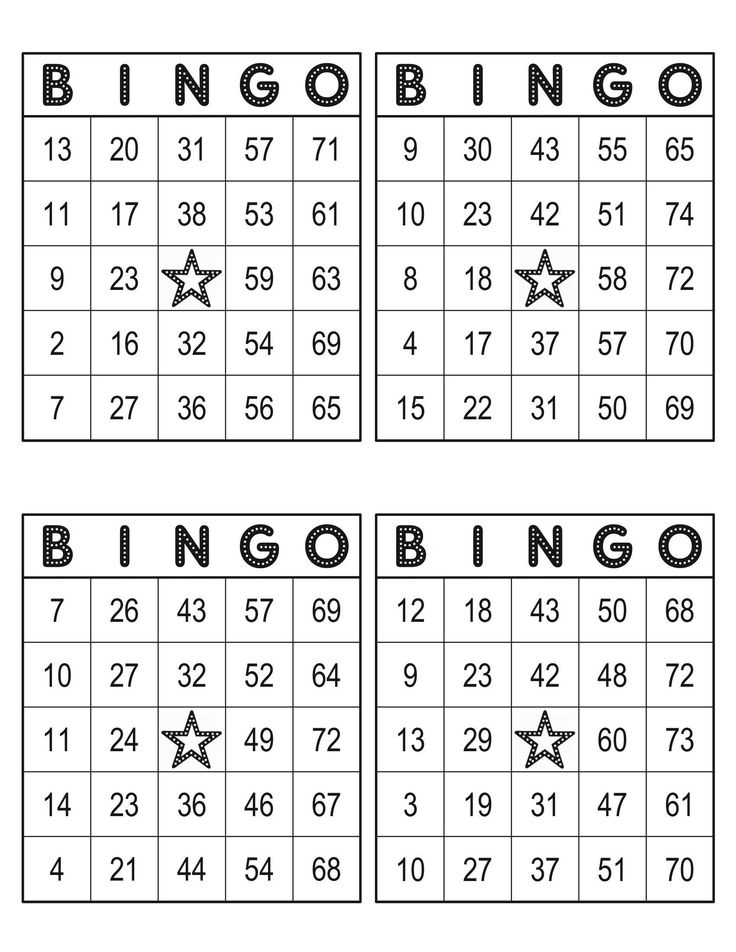 Bingo Cards 1000 Cards 4 Per Page Instant Printable Pdf Bingo 