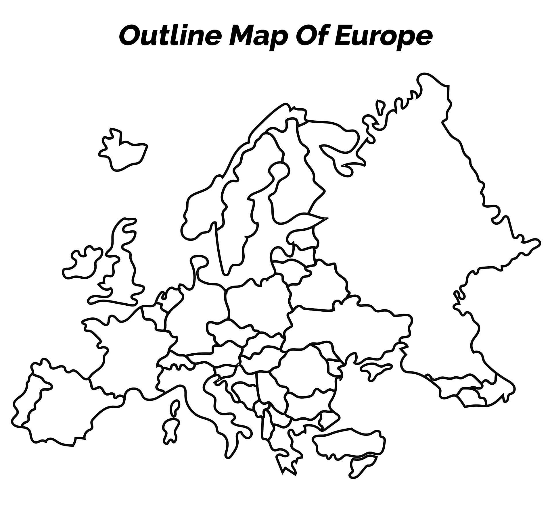 Black And White Europe Map 20 Free PDF Printables Printablee