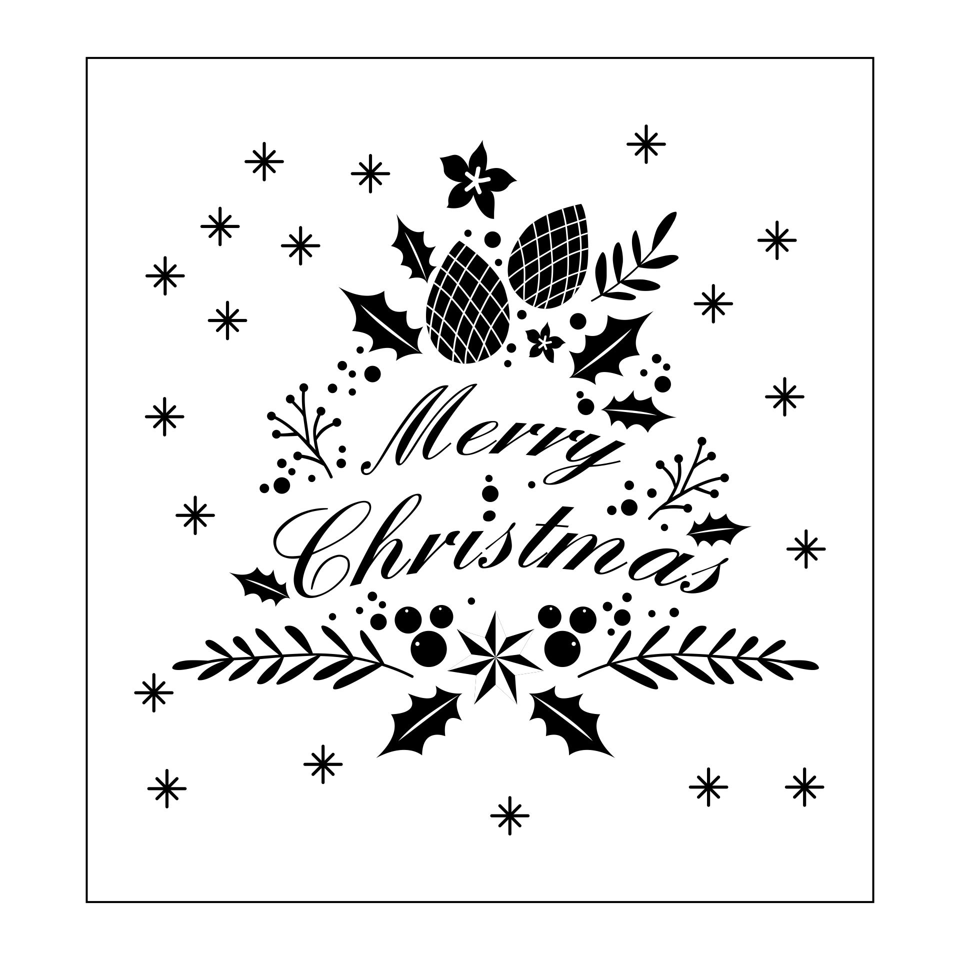 Black And White Holiday Christmas Cards 15 Free PDF Printables 