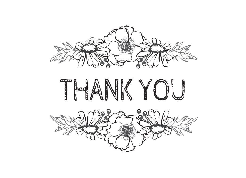 Black And White Thank You Cards Printable