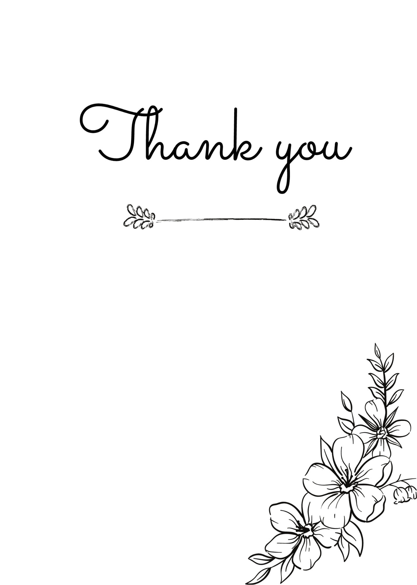 Black And White Thank You Cards Printable
