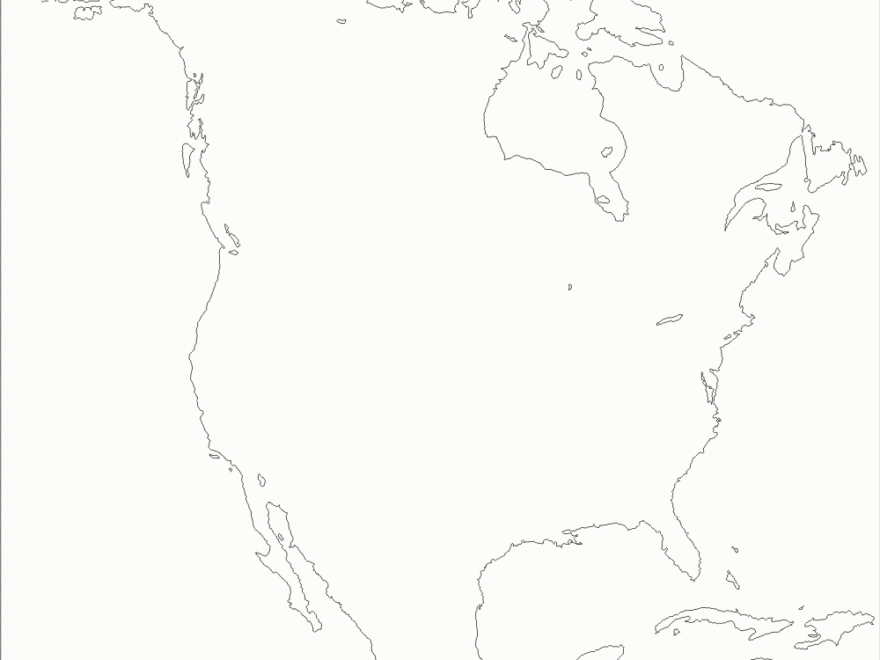 Blank Map Of North America Printable