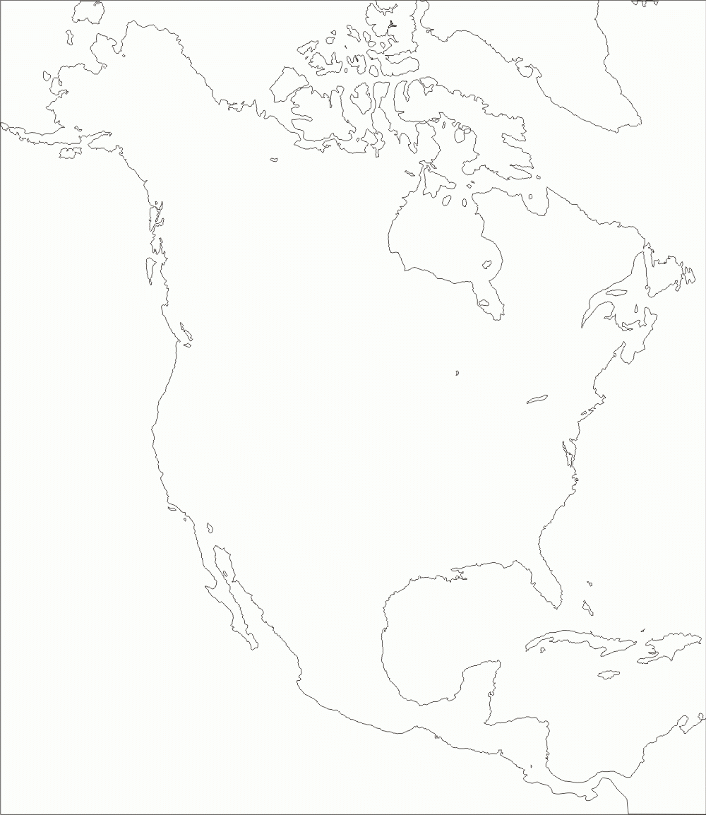 Blank Map Of North America Printable