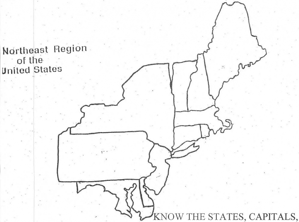 Norththeast Region States Map Printable