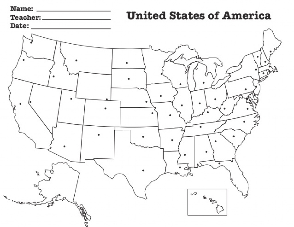 Blank States And Capitals Map