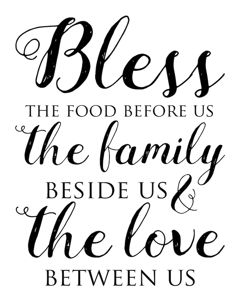 Bless The Food Before Us 8x10 Print Digital Download Rustic Wall 