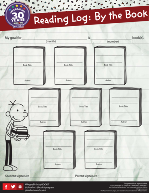 Book It Pizza Hut Reading Log Fill And Sign Printable Template Online