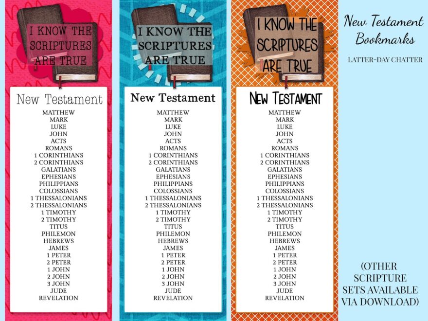 Books Of The Bible Bookmark Printable