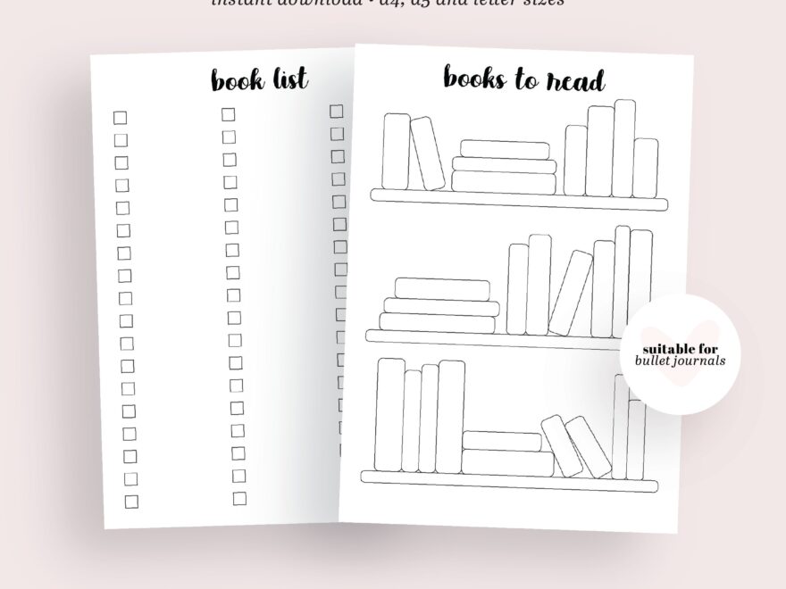 Books To Read Printable Bullet Journal Printable Book List Etsy UK