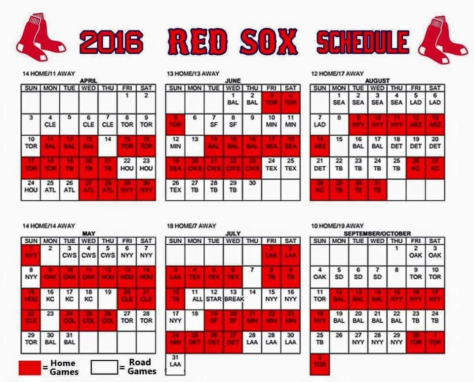 Boston Red Sox Schedule 2025 Printable