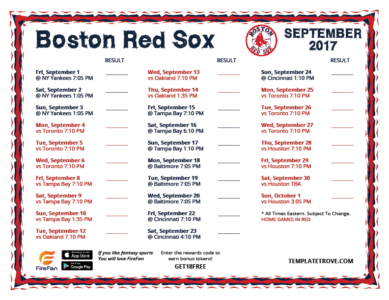 Boston Red Sox 2025 Schedule Pdf Printable William J Baldwin