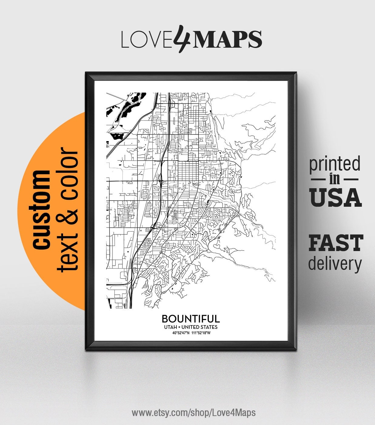 Bountiful Utah Street Map Printable