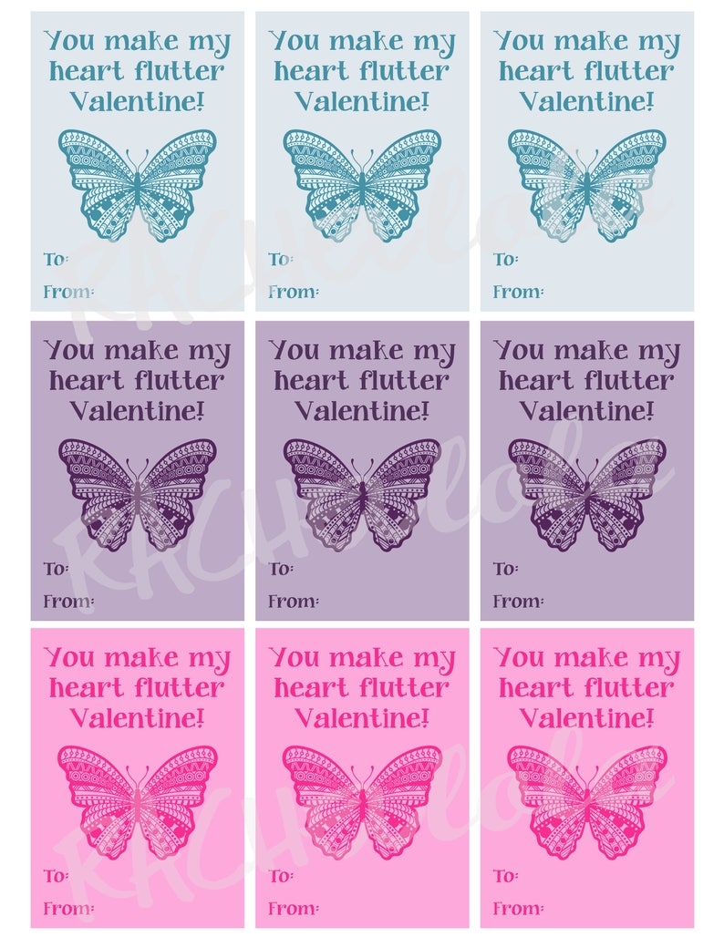 Butterfly Valentine 39 s Day Card For Kids Printable Etsy Butterfly Valentine 39 s Day Card For Kids Printable Etsy