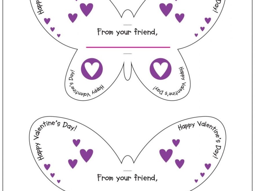 Butterfly Valentine Craft Template 39 s Day With Printable