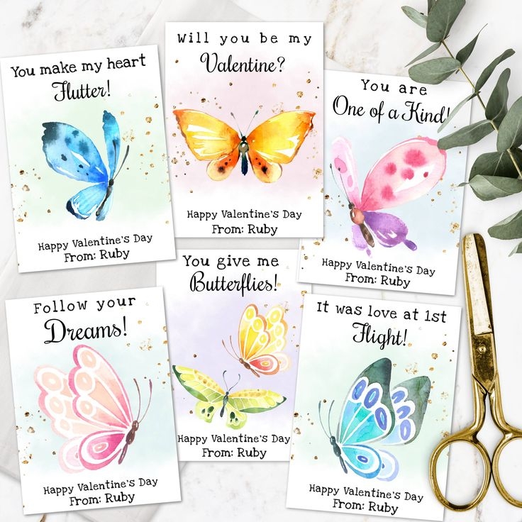 Free Kids Printable Butterfly Valentines Day Cards Free Kids Printable Butterfly Valentines Day Cards