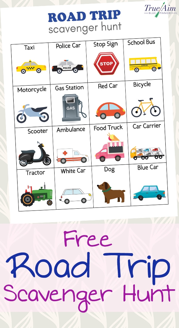 Car Ride Scavenger Hunt Free Printable