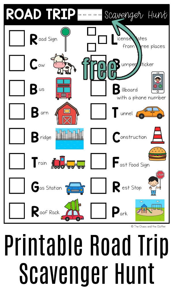 Car Ride Scavenger Hunt Printables