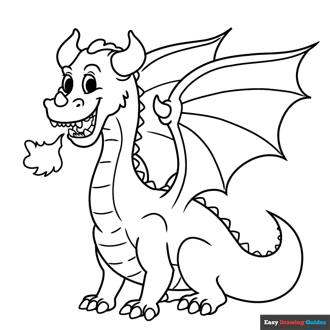 Printable Outlines Of Cartoon Dragons