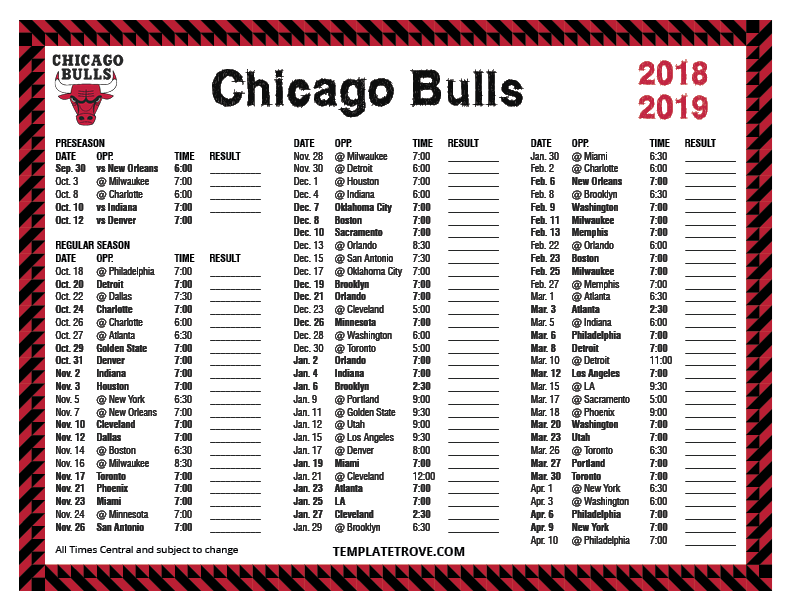 Chicago Bulls Schedule 2025 Michael R Du Croz