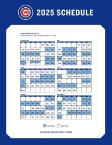 Chicago Cubs 2025 Regular Season Schedule Marquee Sports Network 
