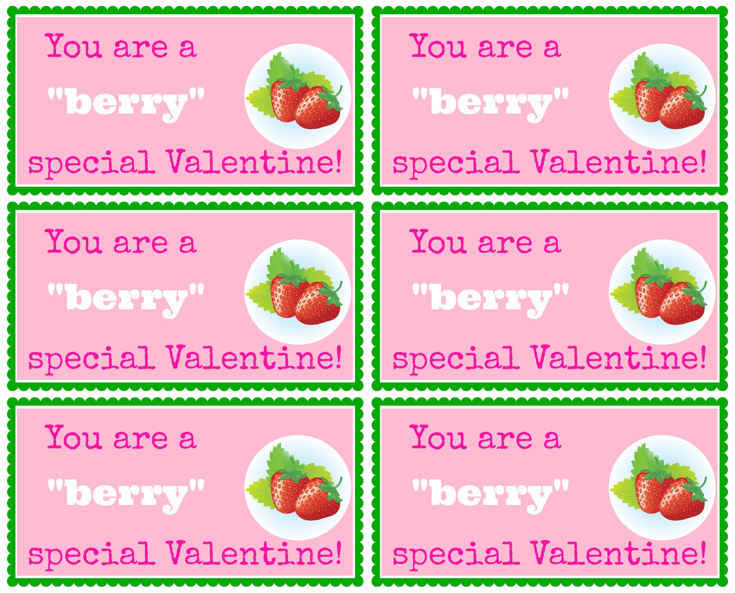 Chocolate Covered Strawberries You Are A Berry Special Valentine Printable