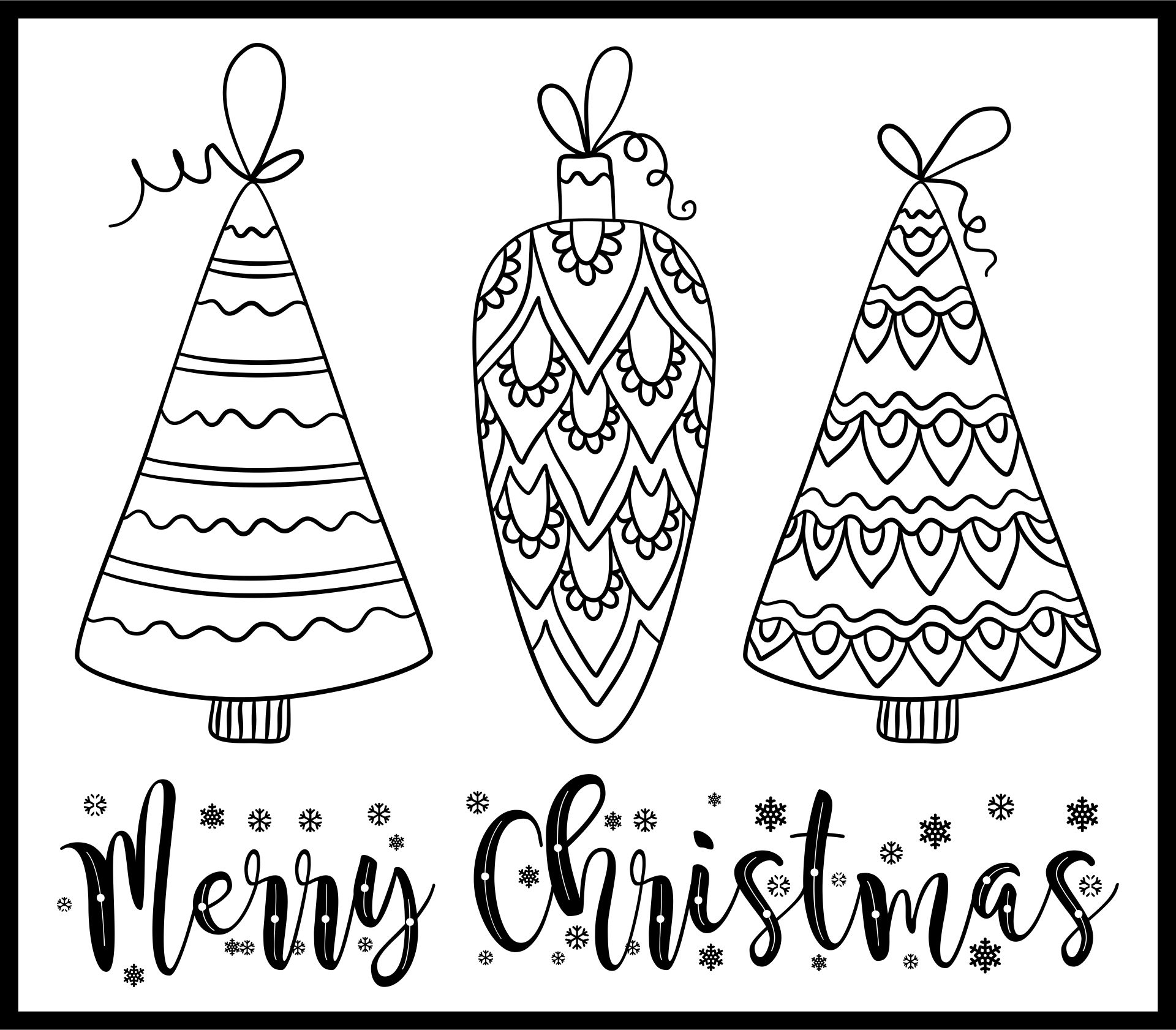 Christmas Cards Black And White 10 Free PDF Printables Printablee