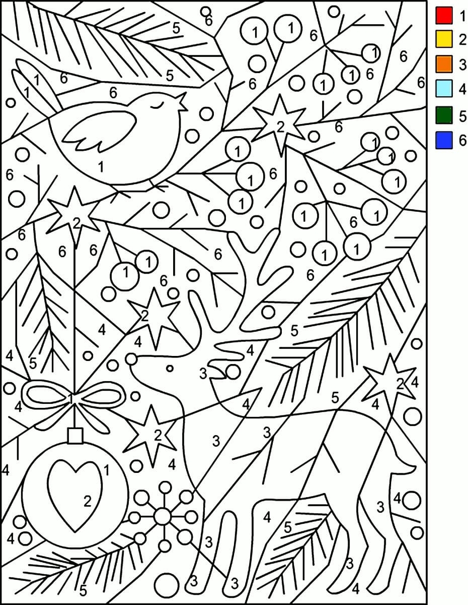 Christmas Color By Number Printables