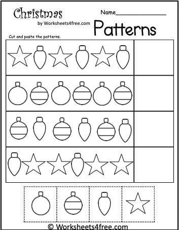 Christmas Cutting Worksheets