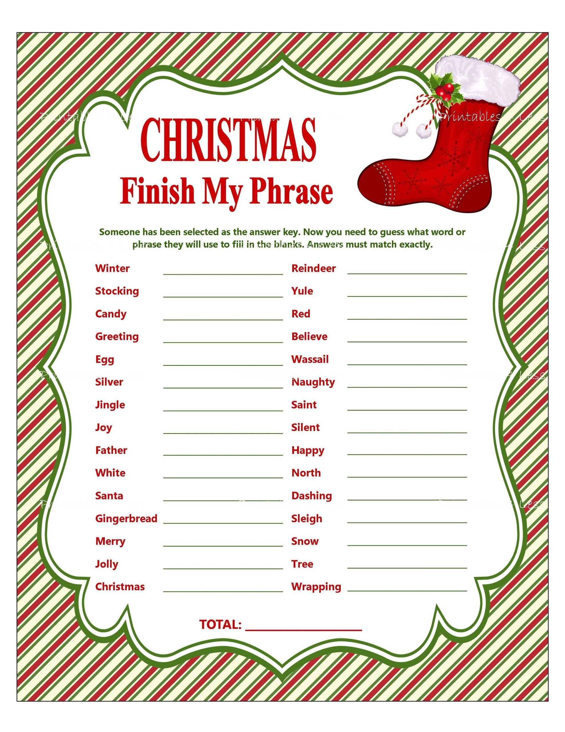 Printable Christmas Games For Groups