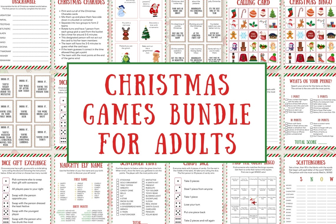 Christmas Games Printable Set Christmas Games For Group Christmas Group 
