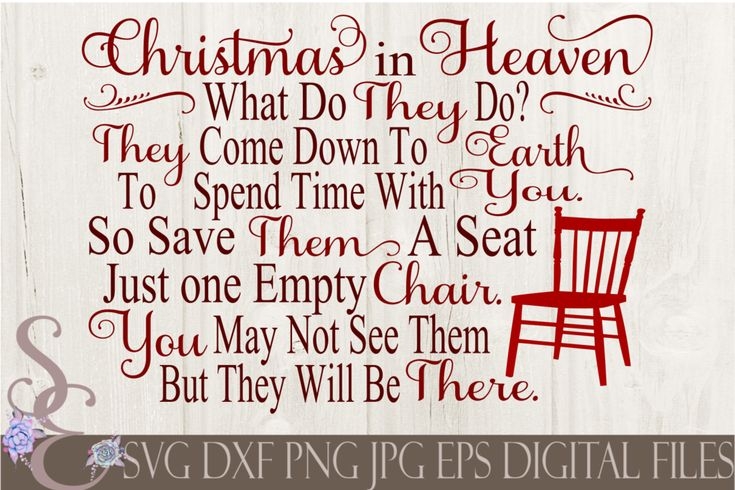 Christmas In Heaven One Empty Chair Svg Christmas Digital File SVG 