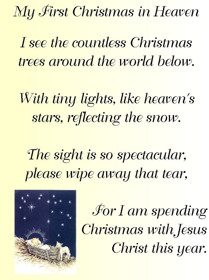 Christmas In Heaven Poem Printable