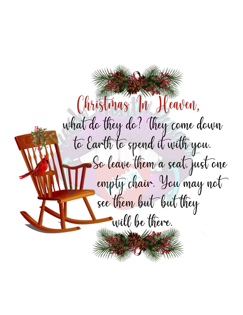 Christmas In Heaven Poem With Rocking Chair And Red Cardinal Etsy