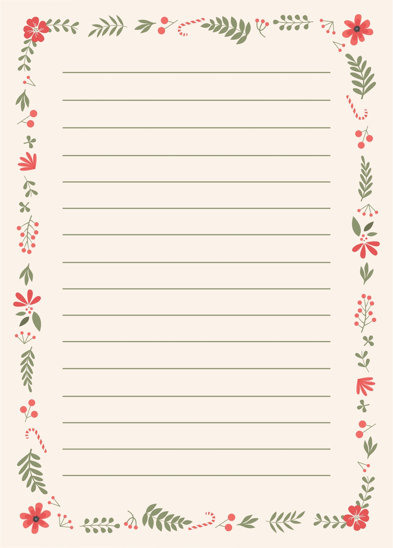 Christmas Letter Paper Printable